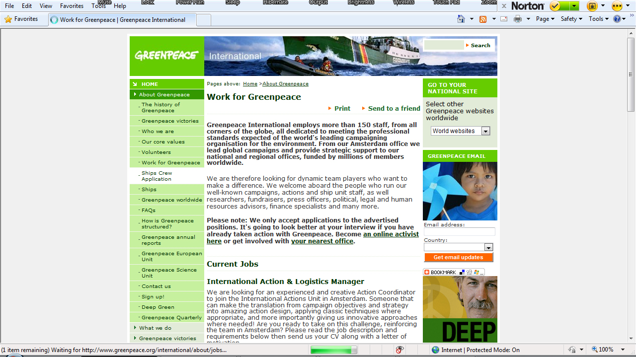 greenpeace job