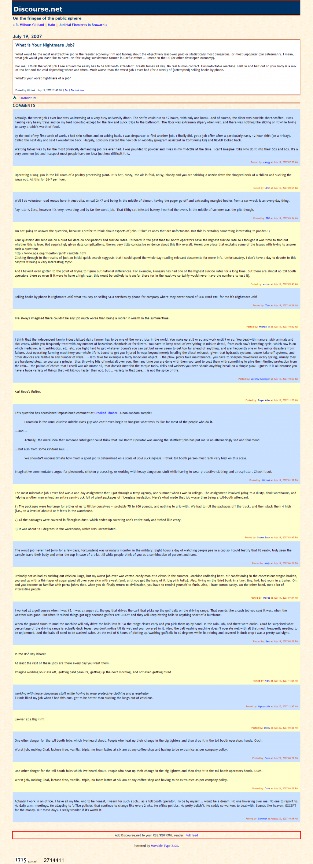 Business Ethics Workshop: Really bad jobs
